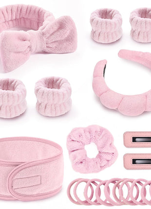 Spa Gift Set: Bubble Headband, Face Wash Headband, Skin Care Wristbands for Ladies and Women