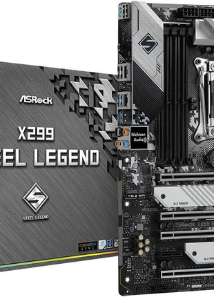ASRock X299 Steel Legend LGA2066 ATX Motherboard | Intel Core X-Series | DDR4 4200+ (OC) | Dual M.2 | USB 3.2 Gen2x2 | Dual Intel LAN | 11 Phase Power | RGB Lighting