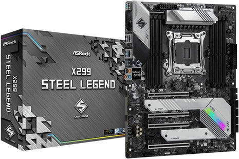 ASRock X299 Steel Legend LGA2066 ATX Motherboard | Intel Core X-Series | DDR4 4200+ (OC) | Dual M.2 | USB 3.2 Gen2x2 | Dual Intel LAN | 11 Phase Power | RGB Lighting