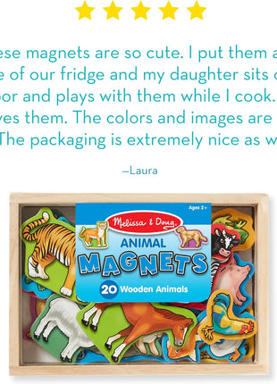 Melissa & Doug 20 Wooden Animal Magnets in a Box