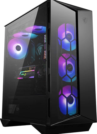 MSI MPG GUNGNIR 110R - Premium Mid-Tower Gaming PC Case - Tempered Glass Side Panel - 4 x ARGB 120mm Fans - Liquid Cooling Support up to 360mm Radiator - Two-Tone Design