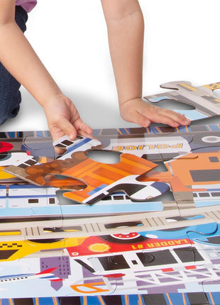 Melissa & Doug Traffic Jam Jumbo Floor Puzzle (24 Pieces, 2 x 3 Feet), Vehicle-Themed Jigsaw Puzzle for Preschoolers and Kids Ages 3+ - FSC Certified