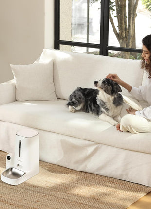 FUKUMARU Automatic Cat Feeder with Rotating Camera,1080P HD Video with Night Vision, 5G WiFi APP Control Pet Feeder, 2-Way Audio, Low Food, Motion & Sound Alerts