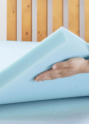 Best Price Mattress 2 inch Ventilated Gel Memory Foam Topper   Full, Dorm Essentials, Blue