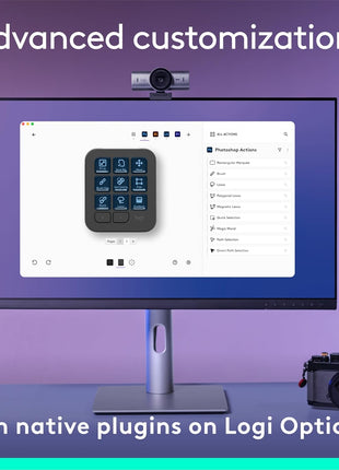 Logitech MX Creative Console, 9 Customizable LCD Keys, Stream Deck Accessories,Connectivity Technology USB-C, Control Dial for Graphic Design, Zoom, Spotify - Graphite, 3-Month Adobe Cloud Membership
