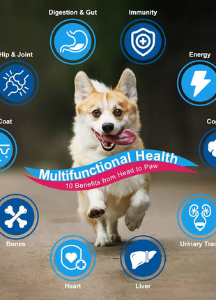 NATURE TARGET Dog Vitamins Powder, Probiotics for Dogs 180 Bites
