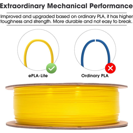 eSUN PLA Filament 1.75mm, High Toughness 3D Printer Filament Upgraded PLA Filament, Dimensional Accuracy  0.03mm, 1KG Cardboard Spool (2.2 LBS) 3D Printing Filament for 3D Printers, Yellow