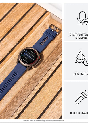 Garmin® quatix® 8, 51 mm, Marine GPS Smartwatch, Bright AMOLED Display, Chartplotter Controls, Built-in Flashlight, 24/7 Health & Wellness Features