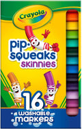 Crayola Pip Squeaks Skinnies Washable Marker Set (16ct), Essential Easter Basket Stuffers, Mini Markers for Toddlers, Thin Coloring Markers for Kids, Spring Crafts Supplies