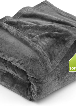 Utopia Bedding Ultra Soft Fleece Bed Blanket Queen Size Grey (90x90 Inches) | Microfiber Plush Warm Lightweight Breathable Cozy Blanket Anti-Static, All Season Use, Gift for Women and Men