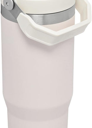 STANLEY IceFlow Flip Straw Tumbler with Handle 30 oz | Twist On Lid and Flip Up Straw | Leak Resistant Water Bottle | Insulated Stainless Steel |BPA-Free | Rose Quartz 1.0