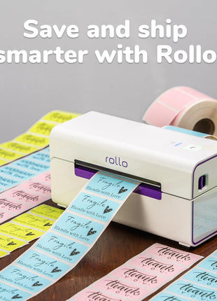 Rollo Direct Thermal 2x1 Barcode Labels - Roll of 1,000 Thermal Labels for Shipping (Commercial Grade Stickers)