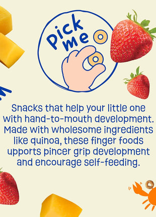 Earth's Best Organic Melty Hoops, Bite-Sized Snacks for Babies 8 Months and Up, Strawberry and Mango, 0.32 Ounce Individual Bags (Pack of 4)