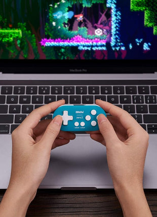 Nargos 8Bitdo Zero 2 Bluetooth Key Chain Sized Mini Controller for Nintendo Switch, Windows, Android and macOS (Turquoise Edition)