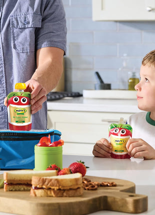 Mott's No Sugar Added Applesauce Variety Pack, 4 Flavors – Apple, Strawberry, Cinnamon & Blueberry, Made from Real Fruit, No Artificial Flavors, 3.2 Clear Pouches, 20 Pack