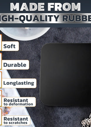 Bench Block for Jewelry Making (4 inchx4 inch) – Rubber Block with Soft Pad for Hammering & Jewelry Crafting, Solid Build Rubber Blocks Resistant to Deforming – Metalsmithing, Repairs & Tool Platform Use
