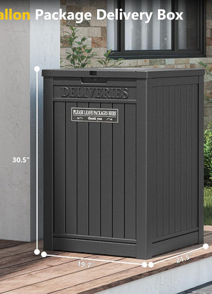 Package Delivery Box for Outside, 48 Gallon Storage with Lockable Secure, Large Resin Outdoor Package Drop Container