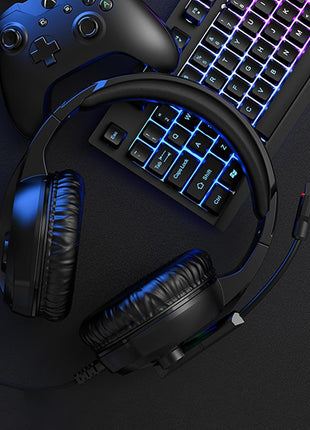 ZIUMIER Wired Gaming Headset for PC, PS5, PS4, Xbox Series X|S | Noise Canceling Microphone, LED RGB Light, 50mm Driver, 3.5mm Audio Jack, Soft Memory Foam, Multi-Platform Headphones