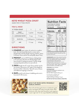 King Arthur Keto Pizza Crust Mix: Low Carb Delight with 1g Net Carbs per Serving   Easy to Make, Crisp & Chewy 10.25 oz Mix for Two 12 in Crusts   Perfect for Keto Pizza Lovers