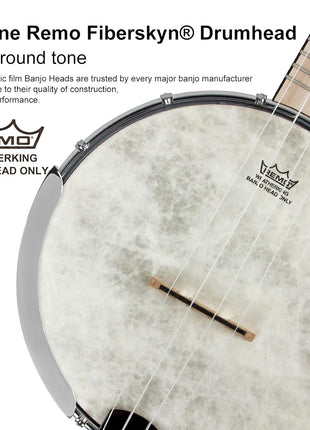 Banjo Ukulele, AKLOT Concert 23 inch Remo Drumhead Open Back Maple Body 15:1 Advanced Tuner with Two Way Truss Rod Gig Bag Tuner String Strap Picks