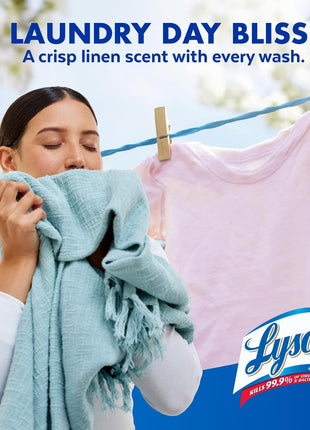 Lysol Laundry Sanitizer Additive, Bacteria Causing Laundry Odor Eliminator, Detergent Additive, Crisp Linen, 90oz