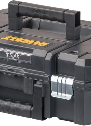 DEWALT TSTAK II Tool Box, Flat Top Tool Storage Case, Organizer Box Holds Up To 66 lbs, Flexible Platforms for Stacking, 13 Inch (DWST17807)