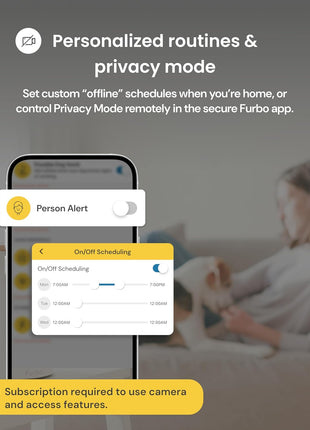 Furbo 360° Dog Camera + Mini [New Subscription Required at Setup] 2-Camera Bundle Nanny Subscription: Dog Safety & Home Security Alerts, Pet Camera with Speaker, Phone App & Night Vision
