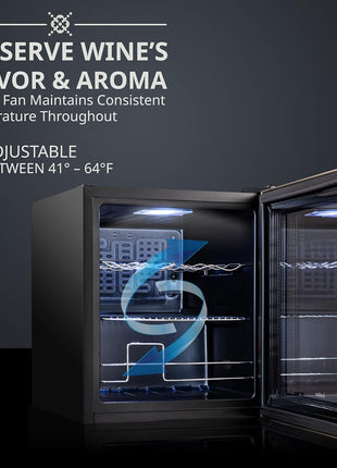 Ivation 12 Bottle Compressor Wine Cooler Refrigerator w/Lock | Large Freestanding Wine Cellar For Red, White, Champagne or Sparkling Wine | 41f-64f Digital Temperature Control Fridge Stainless Steel