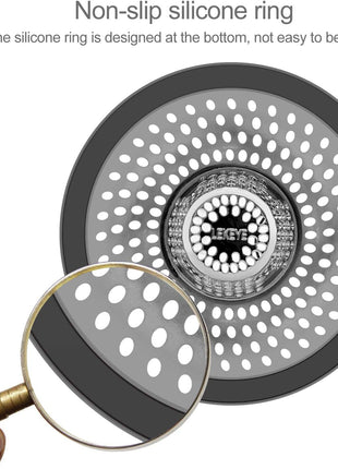 LEKEYE Drain Hair Catcher/Bathtub Shower Drain Hair Trap/Strainer Stainless Steel Drain Protector(Patented Product) | Stainless Steel