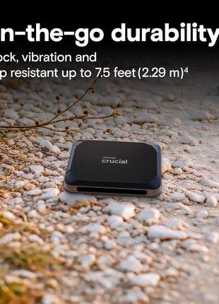 Crucial X9 2TB Portable SSD, Up to 1050MB/s, USB 3.2 USB-C, External Solid State Drive, Compatible with Windows, Mac, & Android, Reliable Storage for Games, Files, & Backups, Black - CT2000X9SSD902