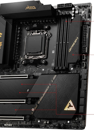 MSI MEG X670E ACE Gaming Motherboard (AMD Ryzen 9000/8000/7000 Series Processors, AM5, DDR5, PCIe 5.0, SATA 6Gb/s, M.2, USB 3.2 Gen 2, Wi-Fi 6E, Bluetooth 5.3, HDMI/DP, EATX)