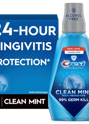 Crest Pro-Health Multi-Protection Mouthwash with CPC, Clean Mint, 1L (33.8 fl oz), Crest Mouthwash, Gingivitis Treatment
