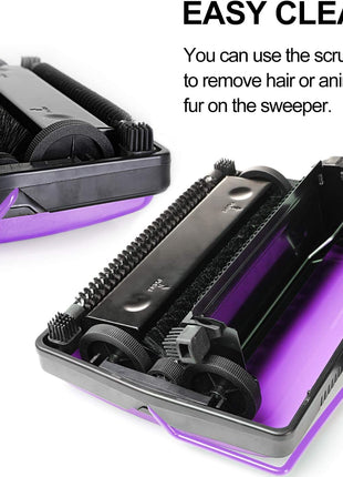 Yocada Carpet Sweeper Cleaner Manual Household Sweeper Lightweight | Hand Push Non-Electric for Home Office Low&Undercoat Carpets Rugs Pet Hair Dust Scraps Paper Rubbish Cleaning with a Brush
