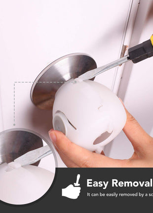 Mom's Choice Gold Awards Winner - EUDEMON 4 Pack Baby Safety Door Knob Covers Door Knob Locks(not suit for all door knobs)