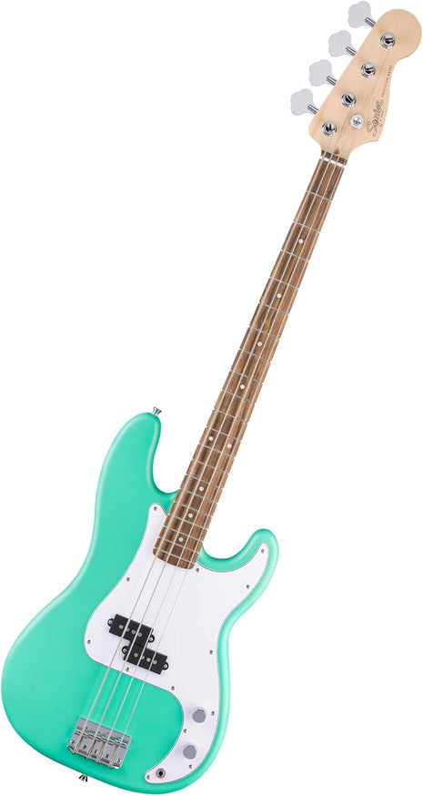 Fender Squier Debut Series Beginner Precision Bass Guitar, Sea Foam Green | Starter electric bass guitar, free lessons included, 2-year warranty, satin urethane finish, ideal for beginners