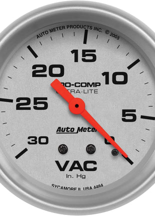 Auto Meter 4484 Ultra-Lite Mechanical Vacuum Gauge , 2.625 in.