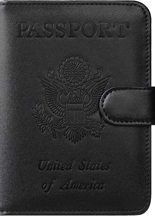 Passport Holder Cover Wallet RFID Blocking Leather Card Case Travel Accessories for Women Men (Pink)