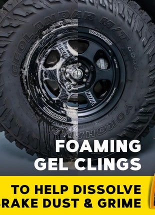 Meguiar's Hot Rims Black Wheel Cleaner, Deep Foaming Gel Specially Formulated to Effectively Clean Matte, Gloss, Satin, and Chrome Black Wheels, 24 Oz Spray Bottle