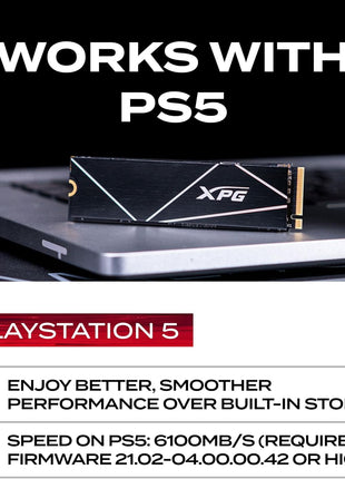 XPG GAMMIX S70 BLADE - PCIe Gen4 Solid State Drive (SSD) - Up to 7400/6800 MB/s Read/Write - Aluminum Heatsink - Gamers, Creators & PC Builders - Compatible with PS5, Laptops & PCs - AGAMMIXS70B-4T-CS