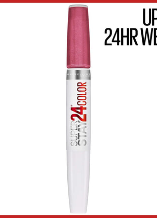 Maybelline Super Stay 24, 2-Step Liquid Lipstick Makeup, Long Lasting Highly Pigmented Color with Moisturizing Balm, Blush On, Pink, 1 Count