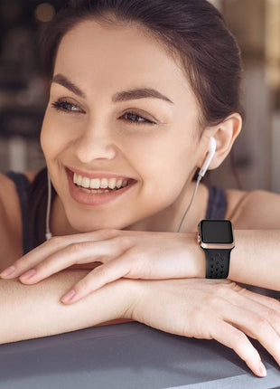 Lerobo Compatible with Apple Watch Band 44mm 45mm Series 10 11 46mm 42mm 49mm Men Women,Soft Silicone Breathable Sport Band Compatible for Apple Watch Ultra SE 3 2 for iWatch Series 9 8 7 6 5 4 3 Black