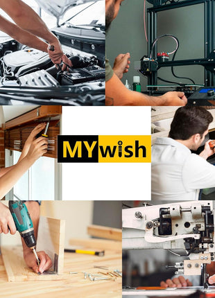 Mywish M6 x 50mm 20Pcs Flat Head Hex Socket Cap Screws Bolts, 304 Stainless Steel Furniture Bolts Full Thread, Black Oxide & Hex Spanner