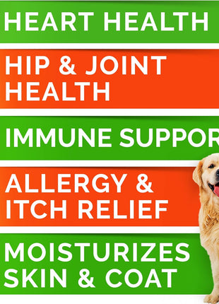 (Pack of 3) Fish Oil Omega 3 Treats for Dogs - Allergy Relief - Joint Health - Itch Relief, Shedding - Skin and Coat Supplement - Alaskan Salmon Oil Chews - Omega 3 6 9 - EPA & DHA Fatty Acids