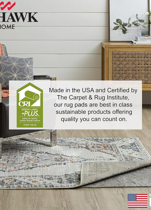 Mohawk Home Non Slip Rug Pad 8' x 10' - 1/4" Thick Felt + Latex Rubber Gripper - Dual Surface Cushion for Hardwood, Carpet, Tile Floors, Made in USA