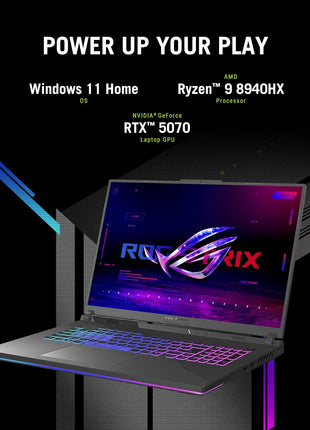 ASUS ROG Strix G18 ROG Nebula Display 2.5K 240Hz 3ms 18 inch Gaming Laptop AMD Ryzen 9 8940HX 16GB RAM 1TB SSD NVIDIA GeForce RTX 5070 Eclipse Grey
