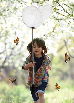 RESTCLOUD Insect and Butterfly Net with 12" Ring, 24" Net Depth, Handle Extends to 59 Inches