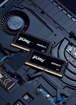 Kingston FURY Impact 32GB (2x16GB) 6000MT/s CL38 DDR5 SODIMM | Intel XMP 3.0 | Plug N Play | Laptop Memory | Kit of 2 | KF560S38IBK2-32