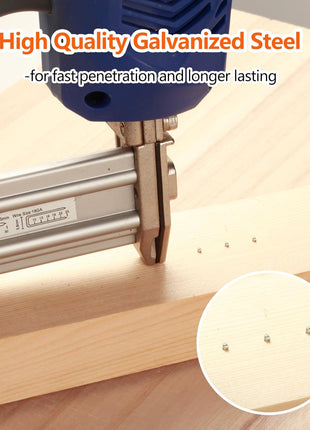 Straight 16 Gauge Finish Nails Galvanized 4 Assorted Sizes 1200 PCS | 300 PCS Per Size: 1-1/2", 1-3/4", 2", 2-1/2" fit 16GA Finishing Nailers for Trim, Cabinet, Furniture Wood Projects Pack