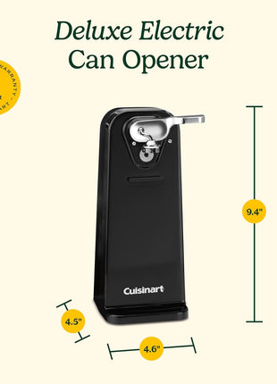 Cuisinart Electric Can Opener, One-Touch Operation, Nonslip Base, Black | Ideal electric can opener for seniors with magnetic lid holder, one-touch design, nonslip base & detachable lever, CCO-50BKN