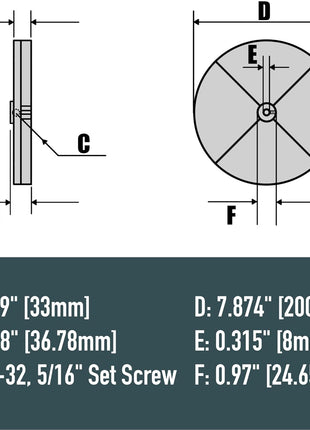 8 inch Spreader Spinner Disk Replacement Buyers 3013824 for ATVS15A UTVS16 with Set Screw